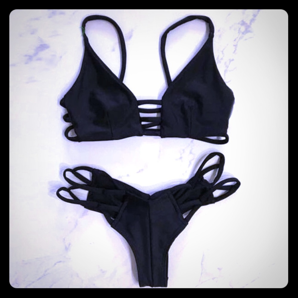 !!NEW!! Midnight Black Strappy Bikini